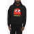 DSQUARED2 Pac-Man Fleeced Cotton Hercalina Fit Hoodie With Contrasting Black