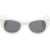 Off-White Solid Color Boulder Cat Eye Sunglasses White