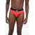 DSQUARED2 Solid Color Twins Peak Brief With Contrasting Elastic Band Red