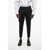 DSQUARED2 Icon Straight Leg Virgin Wool Pants With Leather Application Black