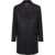DSQUARED2 Solid Color Virgin Wool Blend Single-Breasted Coat Midnight Blue