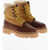 DSQUARED2 Leather Urban Hiking Booties With Shearling Lining Brown