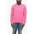 DSQUARED2 Icon Fleeced Cotton Cool Fit Crew-Neck Sweatshirt With Print Pink