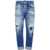 DSQUARED2 Vintage Effect Big Brother Jeans With All-Over Studs 18Cm Blue