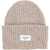 AMISH Ribbed Beanie With Logo BEIGE
