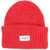 AMISH Ribbed Beanie With Logo RED
