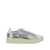 AUTRY 'Medalist' Silver-Colored Sneaker With Contrasting Heel And All-Over Bead Embellishment In Leather Blend Woman GREY