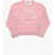 Moncler Virgin Wool And Cashmere Crew-Neck Sweater With Embroidered Pink
