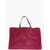 IBELIV Raffia Havana Maxi Tote Bag With Leather Trims Pink