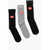 Diesel Cotton And Nylon Skm-Raythreepack-R 3 Pairs Socks With Monog Black