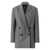 Pinko 'Amora' Grey Double-Breasted Jacket With Peak Revers In Wool Blend Woman GREY