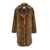 STAND STUDIO 'Camille' Brown Coat With Wide Notched Revers And All-Over Leopard Motif In Ecofur Woman BROWN