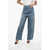 FRAME Wide Leg Jeans With Logo Button 24Cm Blue
