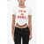 DSQUARED2 Solid Color Mini Fit T-Shirt With Contrasting Print White