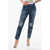 DSQUARED2 Straight Leg Cool Girl Jeans With Logoed Buttons 16Cm Blue