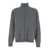 Roberto Collina Grey Sweatshirt With Dropped Shoulders And Front Zip Closure In Wool Man GREY