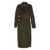 Michael Kors Michael Kors Brown Long Coat In Wool With Belt GREEN