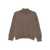 ANTONELLI Antonelli Ribbed Knit Sweater With High Neck And Frayed Hem BROWN