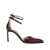 Tom Ford Bordeaux Pumps With High Stiletto Heel And Ankle Strap Closure In Leather Woman Red