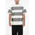 MSGM Crew-Neck Cotton Jersey T-Shirt With Mesh Details Black & White