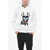 DSQUARED2 Icon Fleeced Cotton Ciro Cool Fit Hoodie With Frontal Print White