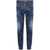 DSQUARED2 Straight Leg Skater Jeans With Logoed Leather Patch 17Cm Blue
