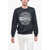 Diesel Crew Neck Hard Wear Sweatshirt With Front Print Blue