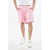 DSQUARED2 Vintage Effect Long Arnold Fit Shorts With Elastic Waistband Pink