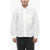 TEN C Solid Color Overshirt With Hidden Closure And Breast Pocket White