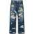 Marc Jacobs Distressed Jeans With Logo Button 22Cm Blue