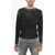 Diesel Red Tag Ribbed Wool K-Andelero Crew Neck Sweater Black & White