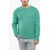 Marni Solid Color Crew-Neck Sweater With Embroidered Logo Green