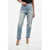MOTHER Distressed The Ditcher Roller Sneak Jeans With Logo Button 1 Blue