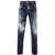 DSQUARED2 Bleached Effect Skater Jeans With All-Over Rhinestones 17Cm Blue