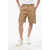 DSQUARED2 Solid Color Boxer Cargo Shorts With Belt Loops Beige