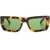 Off-White Rectangular Prescott Sunglasses With Tortoiseshell Frame Brown