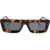 Off-White Squared Ontario Sunglasses With Tortoiseshell Frame Brown