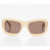 Off-White Solid Color Oversized Verona Rectangular Sunglasses Beige