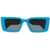 Off-White Rectangular Savannah Sunglasses With Contrasting Rods Light Blue