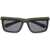 Off-White Solid Color Portland Rectangular Sunglasses With Embossed Lo Military Green
