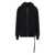 Rick Owens Black Hoodie With Kangaroo Pocket On The Front In Cotton Man Black