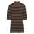 Majestic Filatures Majestic Filatures Brown Striped Ribbed Knit Top Brown