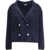 EllA Short Cardigan with hook-and-eye closure BLUE NAVY