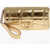 DSQUARED2 Snake Effect Leather Clutch With Golden Monogram Gold
