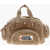 DSQUARED2 Multi-Pocket Teddy Bag With Leather Details Brown