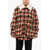 DSQUARED2 Checked Americana Field Utility Jacket With Fleece Lining Orange