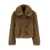 MSGM Beige Fur Jacket With Spread Collar And Front Concealed Closure In Ecofur Woman Beige