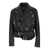 DSQUARED2 'D2 X Magliano' Black Biker Jacket With Wide Classic Lapels And Logoed Belt At The Waist In Leather Man Black