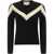 Valentino Garavani Wool Sweater with a bow at the back NERO/AVORIO