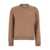 MAISON KITSUNÉ Brown Crew Neck Sweater With Fox Patch On The Front In Wool Man BROWN